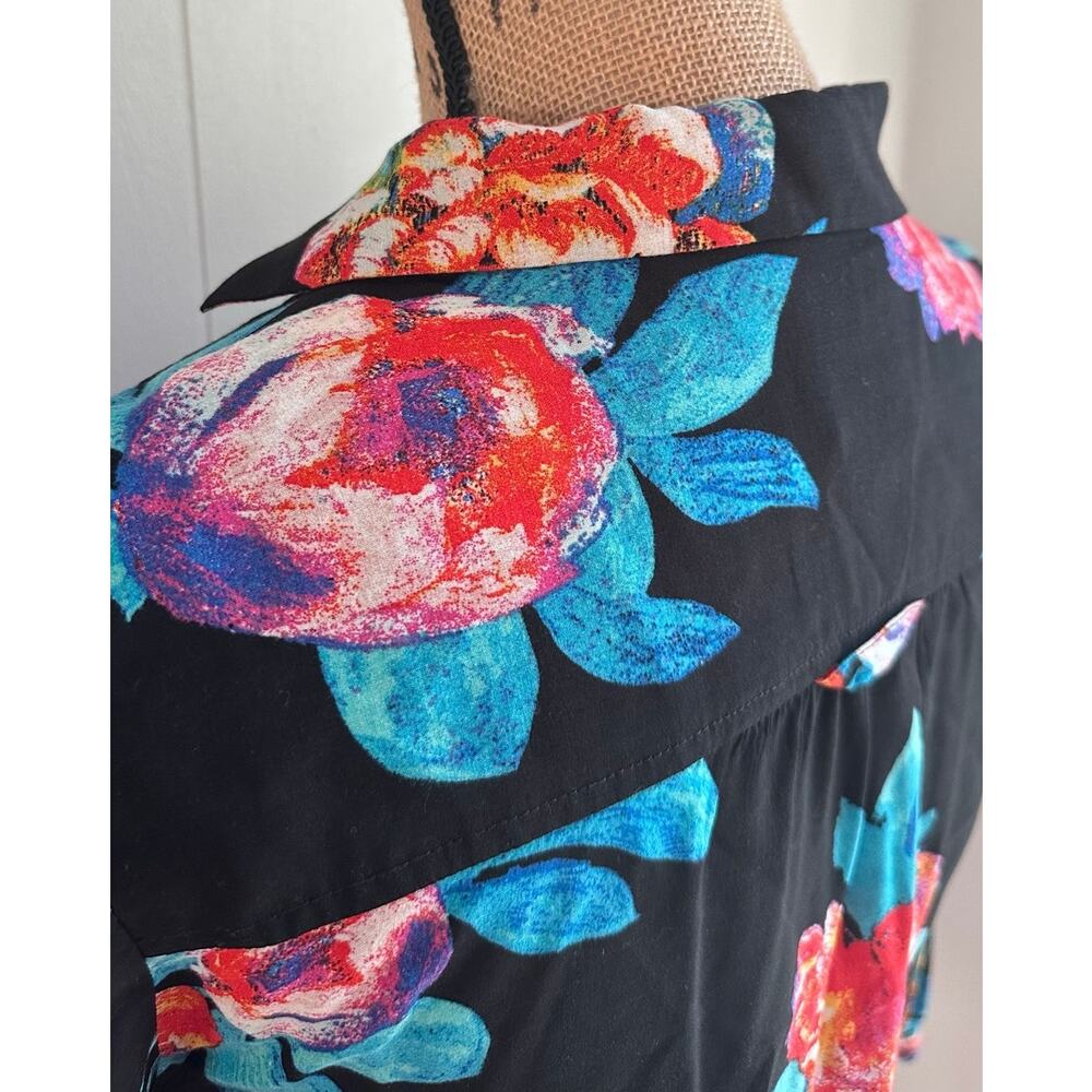 Maeve By Anthropologie Floral Hawaiian Island Buttondown Blouse/Shirt, Sz 4 - Picture 5 of 10